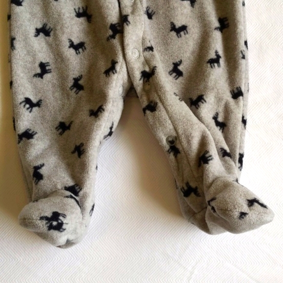 carter's 2-pack newborn winter fleece snap footie sleeper pajama bundle baby boy - Picture 5 of 10